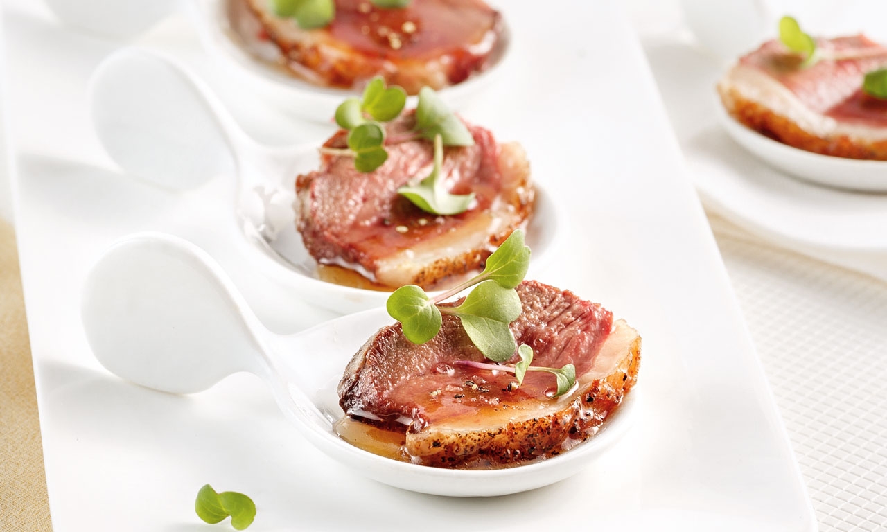 Bouchées  de canard caramélisé  