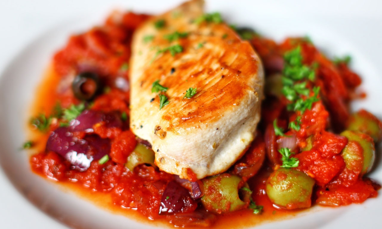 Poulet aux olives